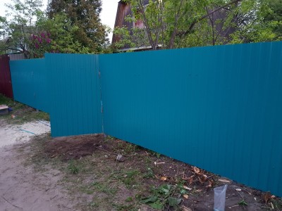 Забор из профлиста СНТ "Вишнёвый сад"